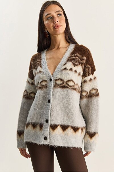 Hiccup Thick cardigan with Patterned , V-neck and buttons LUCCI