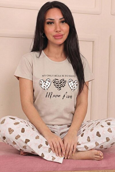 Niket Life Set de pijamale din bumbac pieptănat, cu mâneci scurte, cu imprime...