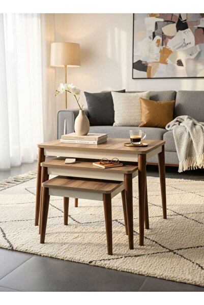 ALTIN AKSESUAR Zigon Sehpa-Roma-Mdf Üst Tabla-Gürgen Ayak