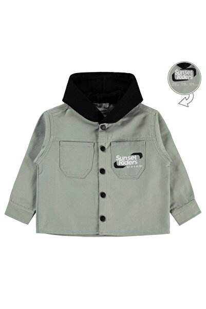 Civil Boys Double Pocket Hooded Shirt for 2-5 Years Old - Khaki 4-5 Years Old