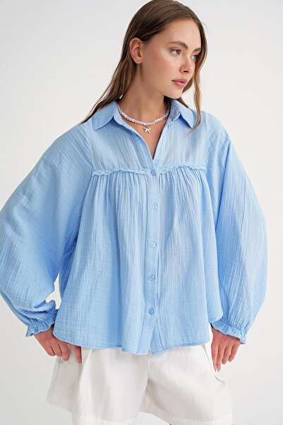 Hiccup Mixray textured cotton button-down shirt