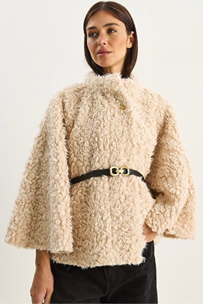 Hiccup LUCCI oversized plush coat with jacket collar