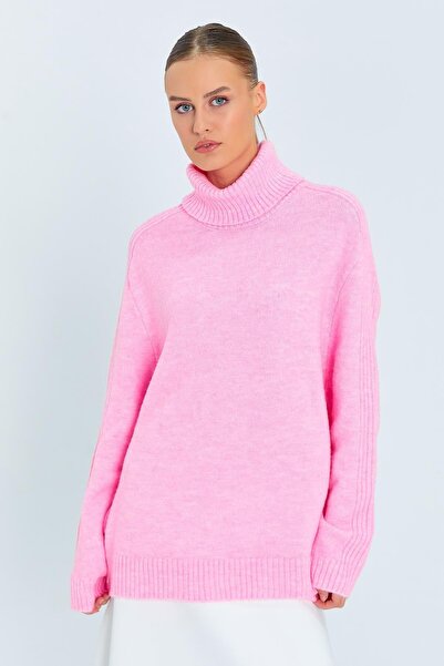 Hiccup Mixray knitted sweater with high collar and loose fit