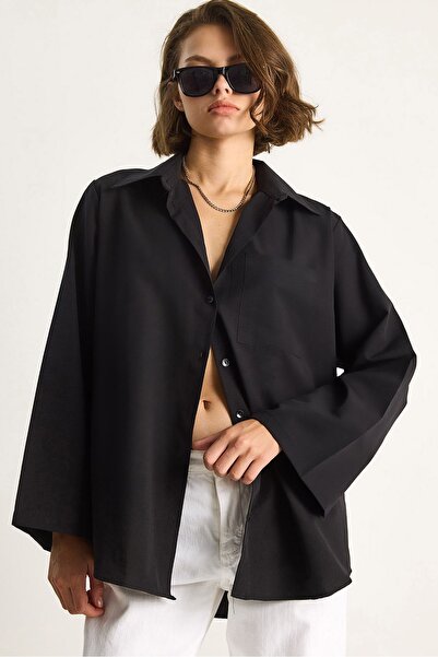 Hiccup Oversized Poplin jacket with Shirt Collar and buttons, LUCCI