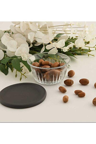 Paşabahçe 530156 FREZYA 4'lü Cam Gri Kapaklı Kase 330 cc