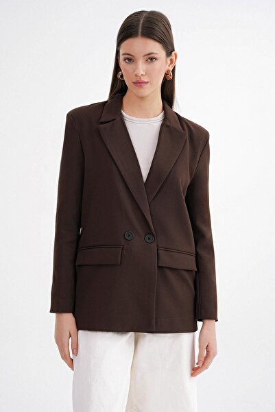 Hiccup Mixray Long Sleeve Button Blazer