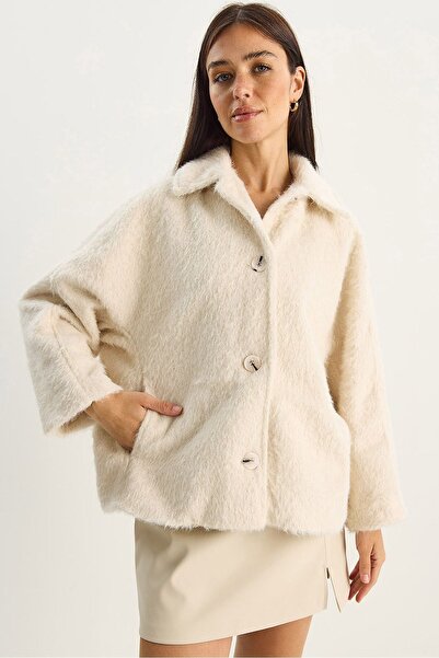 Hiccup Jachetă supradimensionată din pluș LUCCI cu închidere cu nasturi