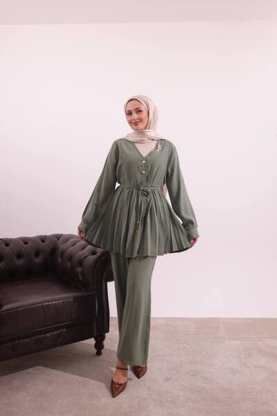 VOICTEC Women's Premium Brooch Diagonel Fabric Suit