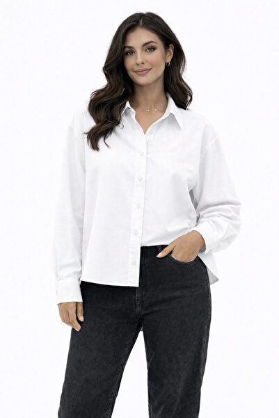 kikiriktekstil 10966 Women's 100% Cotton Regular Fit Pleated Back Shirt