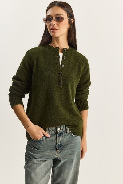 Hiccup Knitted sweater with button collar and relaxed fit LUCCI
