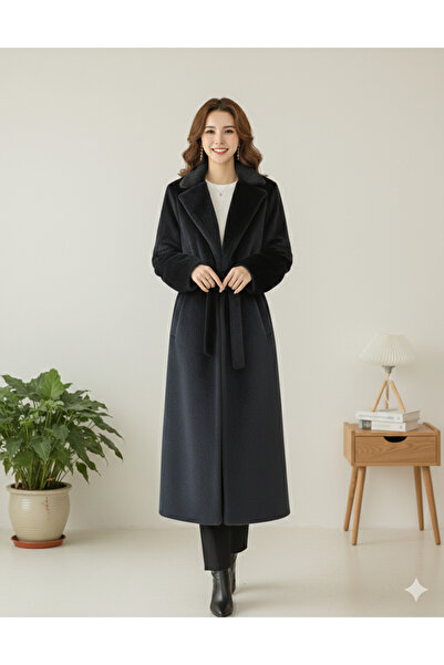 bellura Belt-Tied Lined Pocketed Coat