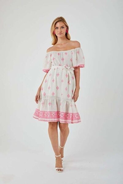 Hiccup Mixray Floral Off Shoulder Midi Dress