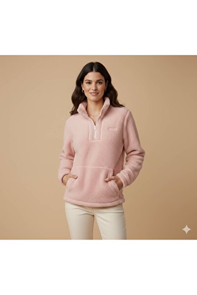 Pink Export Plush Half-Zip Pocket Sweatshirt