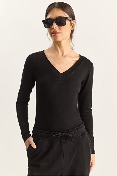 Hiccup LUCCI long-sleeved V-neck blouse