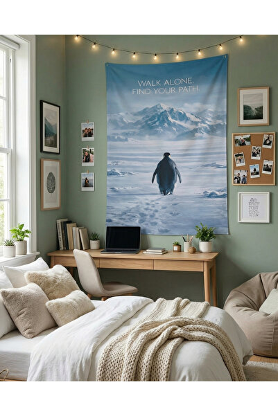 Touz Moda Meant For Greater Penguin Oversize T-Shirt Duvar Halısı