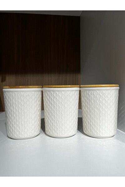 VELLON HOME BAMBU KAPAK 3 LÜ PORSELEN SET