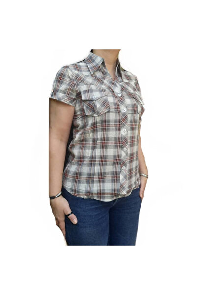 River Flower shirt C099 color gray-brown,