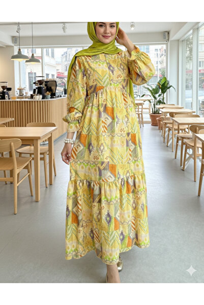 bellura Side Tie Detail, Elastic Sleeves, Half Button Dress