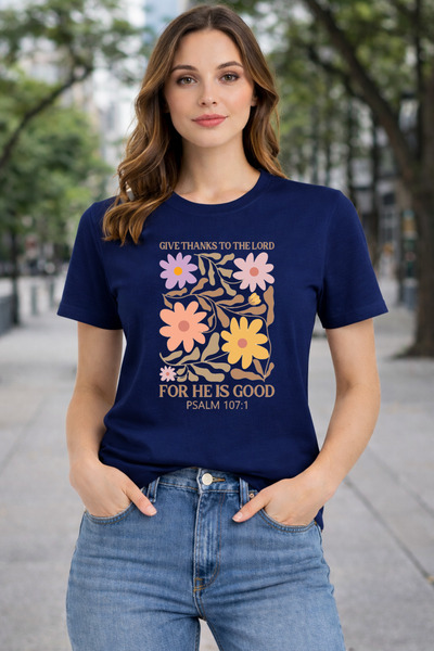 herkesemoda Tricou de bază cu imprimeu For He Is Good și detalii decorative