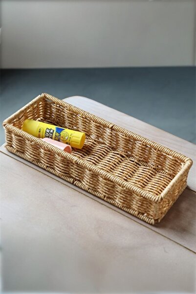 Bayev Αγαπημένο 9230 Ορθογώνιο Καλάθι Οργάνωσης από Ρατάν - Διακοσμητικό Ψάθι...