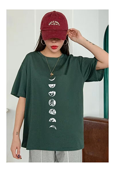 PENTHİLUS Unisex Moon Phases Printed T-Shirt