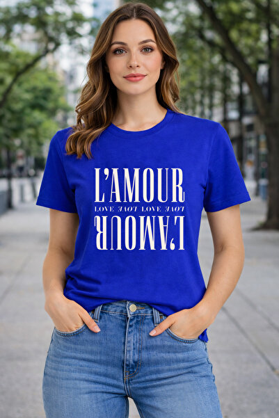 herkesemoda L'Amouar Basic T-Shirt with Print Detail