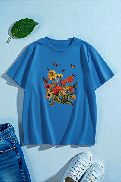 uyguntarz Flori colorate unisex cu imprimeu Design tricou