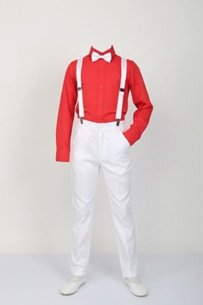 Zeta Group Costum pentru ocazii speciale pentru băieți: pantaloni albi și căm...