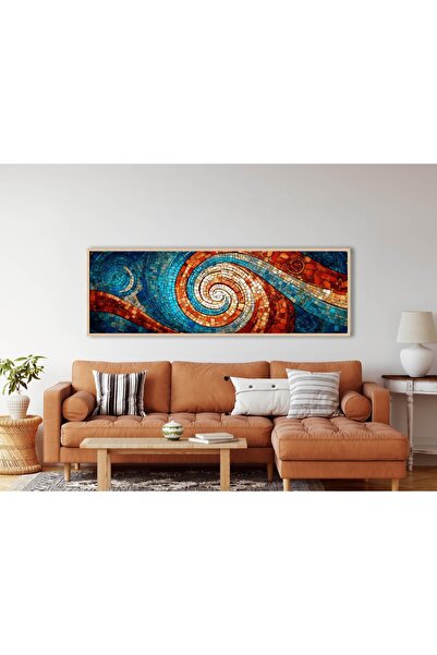 woodhomeworks Tek Parça Gerçek Ahşap Yatay Panorama Çerçeveli Tablo