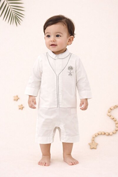SADEN Shaden's embroidered baby romper and vest set