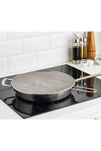 IKEA QUİCK Yağ Sıçratmaz Çap 33 Cm Koruyucu Kapak Paslanmaz Çelik Saplı Kızar...