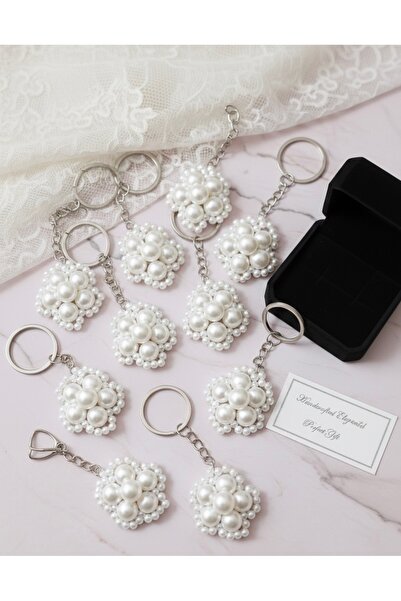 VESPERASTOREE سلسلة مفاتيح على شكل زهرة لؤلؤية - هدية، زفاف، حفل زفاف، حنة، و...