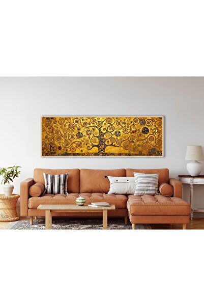 woodhomeworks Tek Parça Gerçek Ahşap Yatay Panorama Çerçeveli Tablo şans ağacı