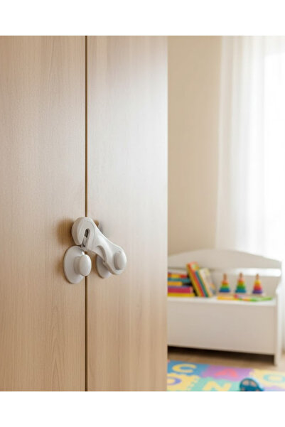 UCUZTEKNO 4 Pieces Child Safety Cabinet Lock Adhesive Practical Use Home Inte...