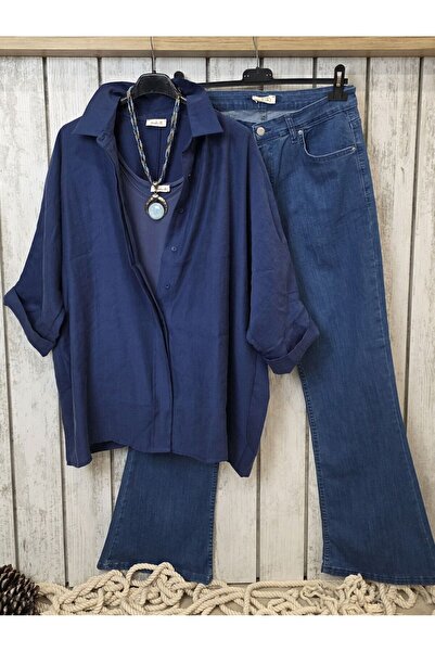 pudubutik Spanish Leg Jeans Blue