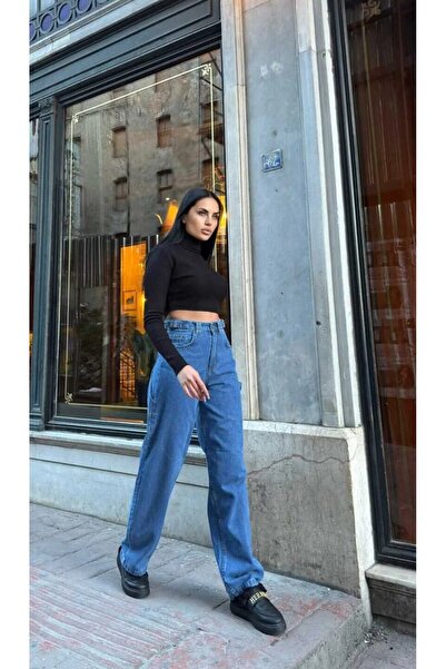 KENE JEANS High Waist Side Belt Buckle Cargo Pocket/Baggy Wide Leg Jeans