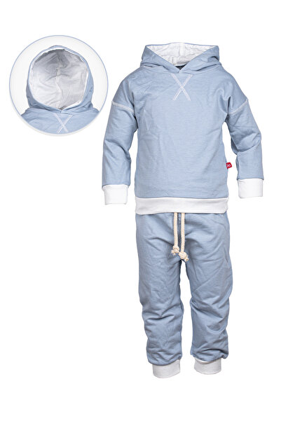 Baby Cara طقم جاكيت وبنطال شتوي للأطفال - قطن تركي (أزرق/وردي)