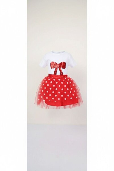 Astra Plus Κοριτσίστικη Κόκκινη Πουά Φούστα από Τούλι με Φιόγκο Μπαντί 23 Απρ...