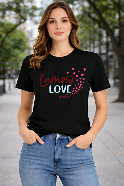 herkesemoda Tricou de bază cu imprimeu Lamour Love