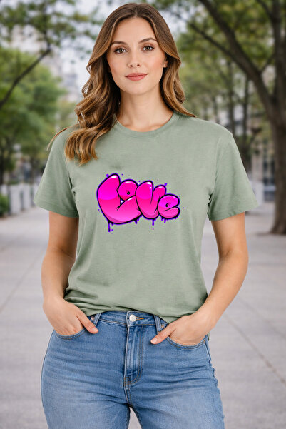 herkesemoda Tricou de bază cu imprimeu Love