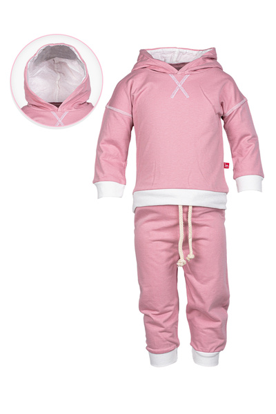 Baby Cara طقم جاكيت وبنطال شتوي للأطفال - قطن تركي (أزرق/وردي)