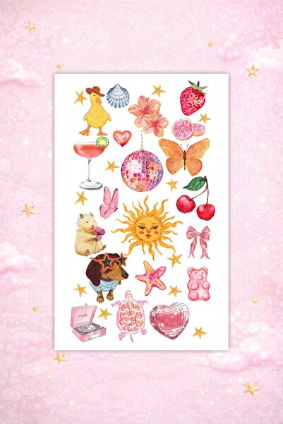 LABELOVE Pink Pony Sticker Seti | 90+ Tasarım | Pembe, Çilekli, Coquette Planner Etiketleri