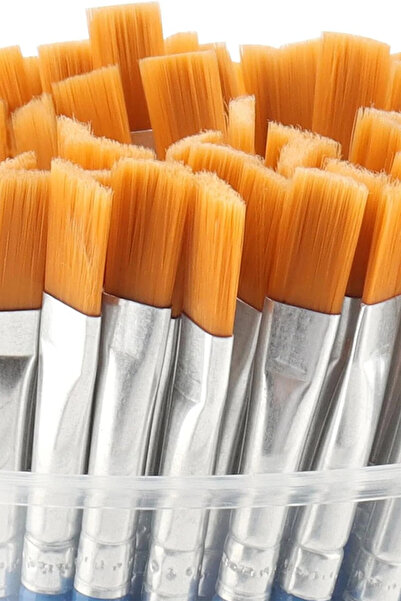 kutuTR 10’lu Kesik Uç Akrilik Boya Fırça Seti – Düz Uçlu Profesyonel Hobi ve ...