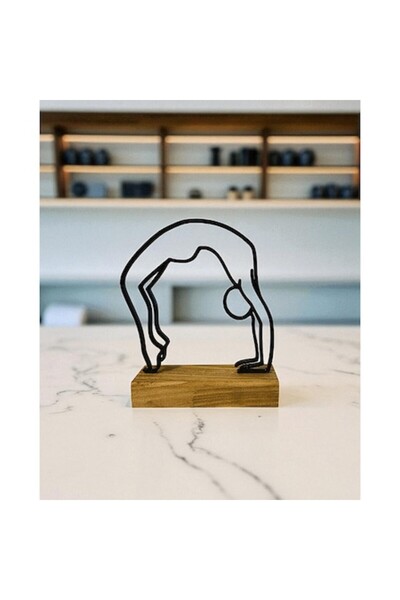 OEM Obiect decorativ yoga, siluetă meditație, suport din lemn, 10 x 12 x 4 cm