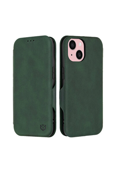 Techsuit Portofel Plus cu protecție la 360° pentru iPhone 15, verde