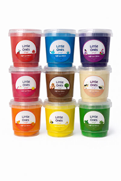 Little Ones Dough Doğal Oyun Hamuru - 9’lu Renkli Oyun Hamuru Seti 9x130 Gram...