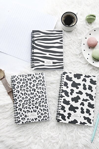 Happy Notes A5 Spiralli Karton Kapak Çizgili Okul Defteri 80 yaprak 3'lü Set ...