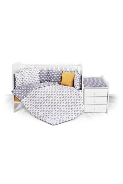 LORELLİ Set lenjerie pat 8 piese Trend Clouds Grey, bumbac ranforce, Gri