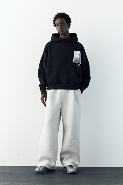 Pull & Bear Kapüşonlu grafik sweatshirt