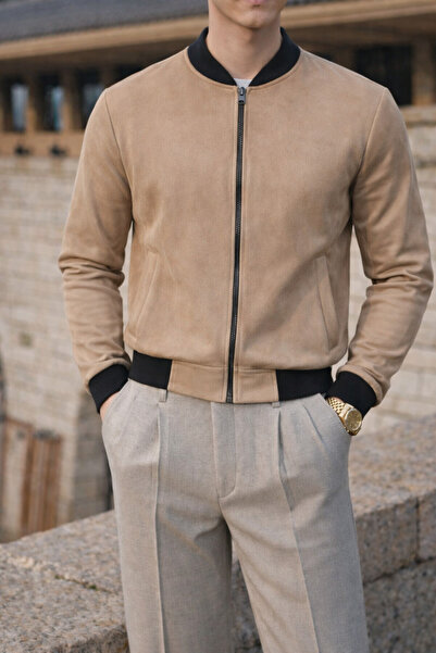 comstar Men's Smart Casual Brown Nubuck Jacket